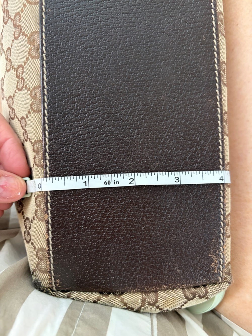 👜 Gucci GG Monogram Charmy Tote Bag Canvas & Leather Trim in Brown & Tan ✨ - Picture 16 of 16